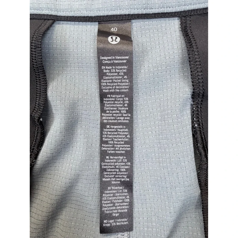 Lululemon Commission Short Men 40 Iron Blue Textured Grid Performance Golf